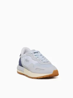 New Lacoste partner ltblu dkblu nylon suede Blue