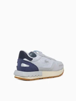 New Lacoste partner ltblu dkblu nylon suede Blue