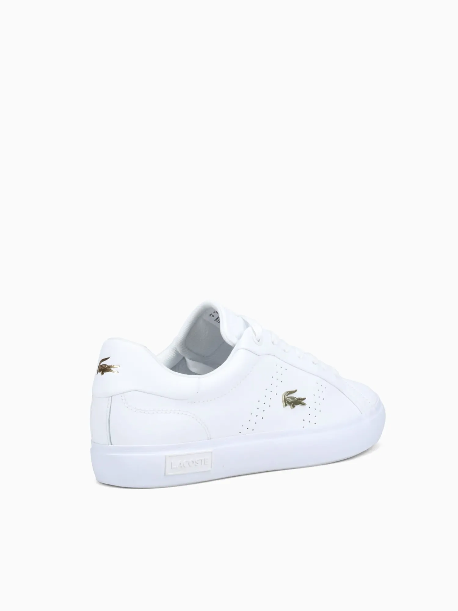 Fashion Lacoste powercourt 2.0 gold leather White