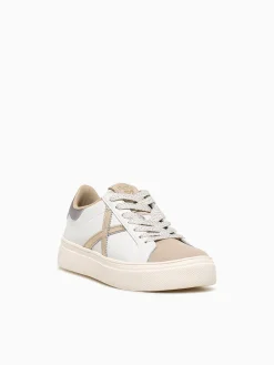 Outlet MUNICH rete sky blanco oro leather White