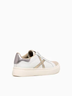 Outlet MUNICH rete sky blanco oro leather White