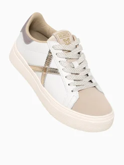 Outlet MUNICH rete sky blanco oro leather White