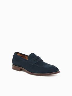Discount Florsheim rucci moc toe penny suede Navy