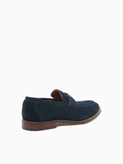 Discount Florsheim rucci moc toe penny suede Navy