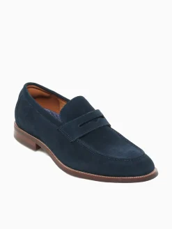 Discount Florsheim rucci moc toe penny suede Navy