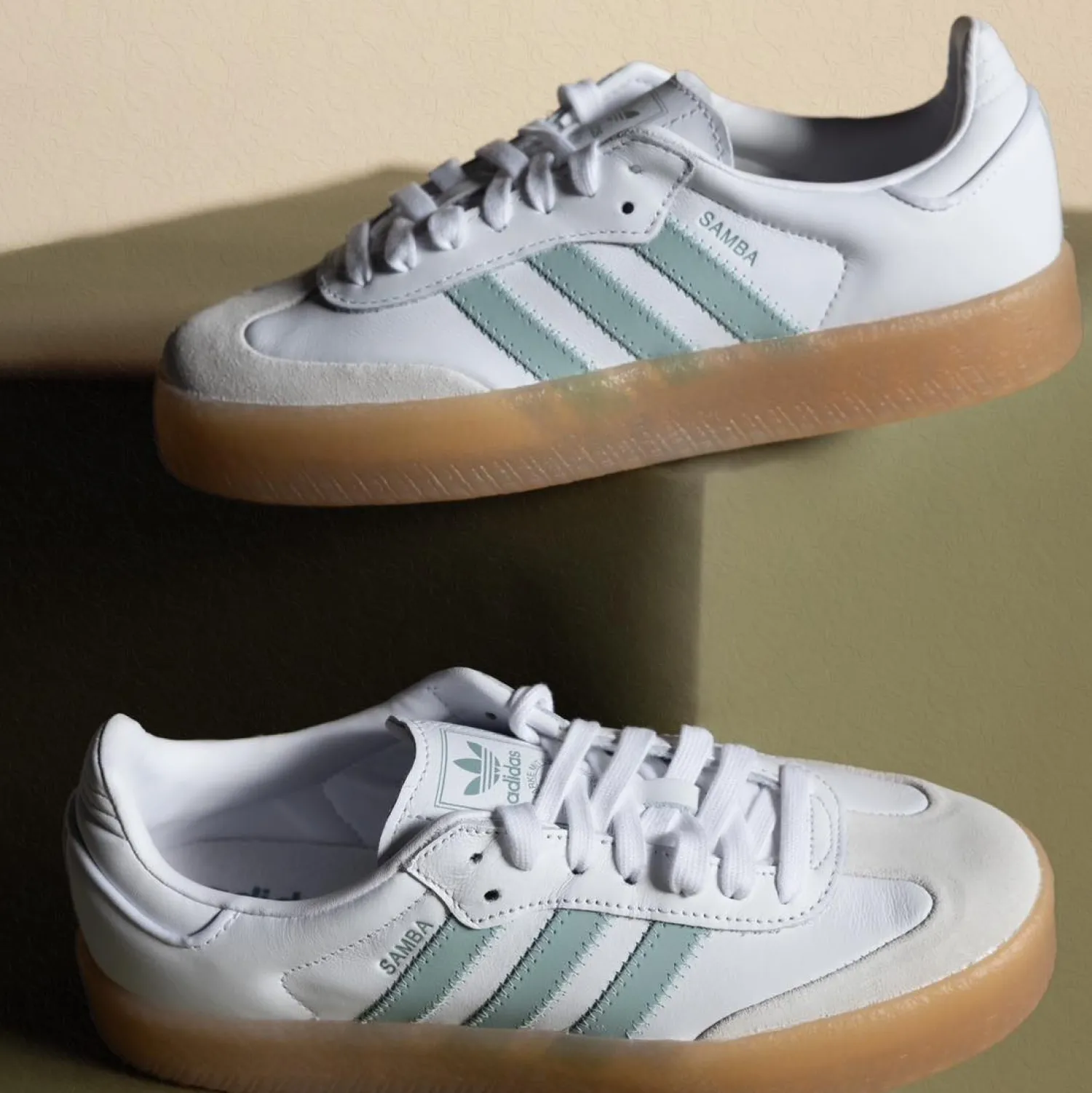 Hot adidas samba w white blue leather White Multi