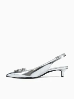 Clearance Schutz satchel prata trans spechio vinil Silver