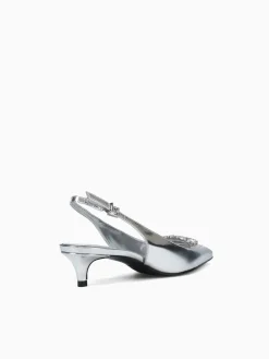 Clearance Schutz satchel prata trans spechio vinil Silver