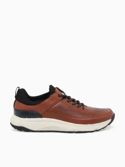Outlet Florsheim satellite perf elastic cognac navy lea Tan