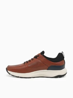 Outlet Florsheim satellite perf elastic cognac navy lea Tan