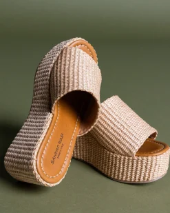 Clearance SANDRO ROSI saxon e rafia Natural
