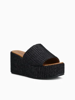 Hot Sandro Rossi saxon nero rafia Black