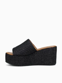 Hot Sandro Rossi saxon nero rafia Black