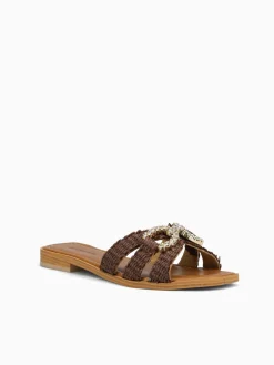 Hot SANDRO ROSI saylah marrone rafia Brown