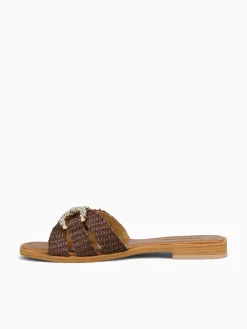 Hot SANDRO ROSI saylah marrone rafia Brown
