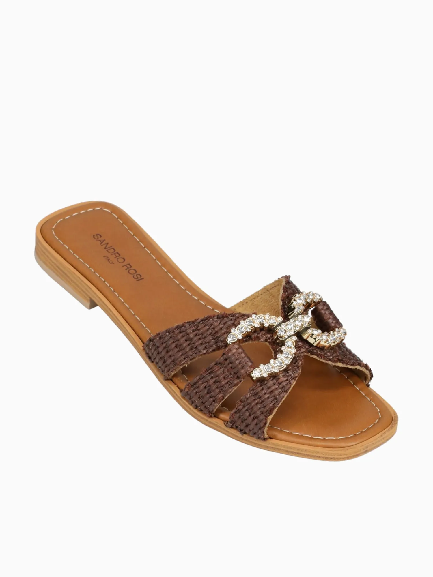 Hot SANDRO ROSI saylah marrone rafia Brown