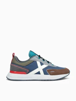 Discount MUNICH speed 05 mesh suede Navy