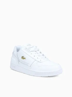 Best Lacoste t clip 124 white gold leather White Multi