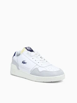 New Lacoste tclip wht nvy leather sde White Multi