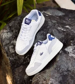 New Lacoste tclip wht nvy leather sde White Multi