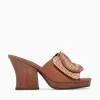 Sale Noa Harmon terra cuero rafia Cognac