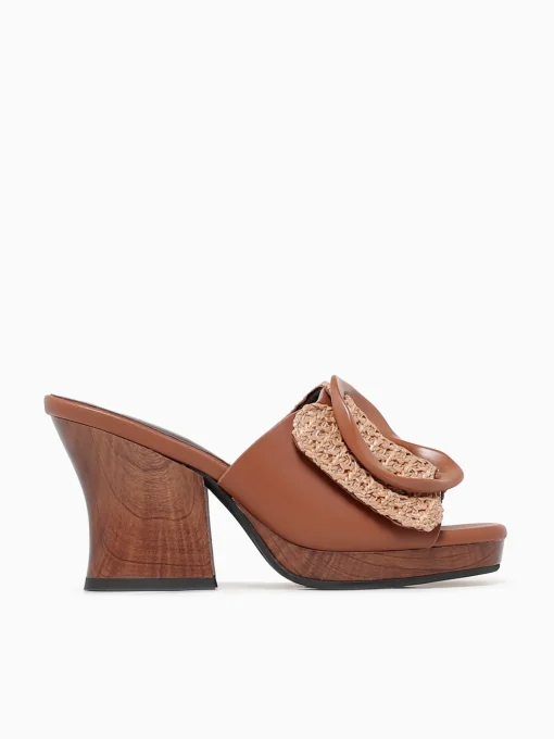 Sale Noa Harmon terra cuero rafia Cognac