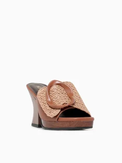 Sale Noa Harmon terra cuero rafia Cognac
