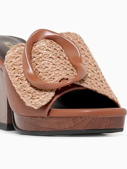 Sale Noa Harmon terra cuero rafia Cognac
