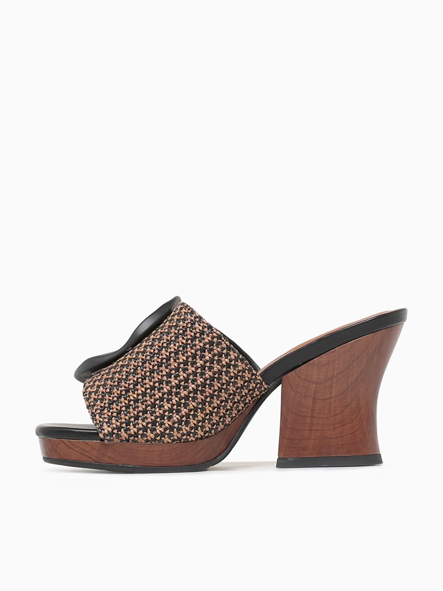 Fashion Noa Harmon terra negro cuero rafia Black