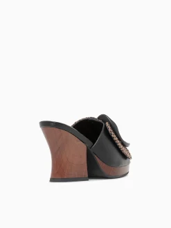 Fashion Noa Harmon terra negro cuero rafia Black