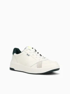 Fashion Keds the court offwhite green leather Off White