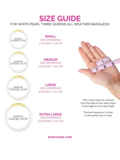 Sale BuDhaGirl three queens all weather bangles (awb) - s White Pearl