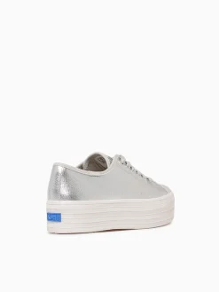 Online Keds triple up washed metallic Silver
