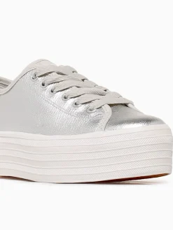 Online Keds triple up washed metallic Silver