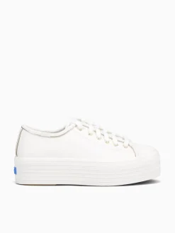 New Keds triple up gold leather White