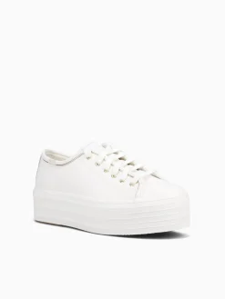 New Keds triple up gold leather White