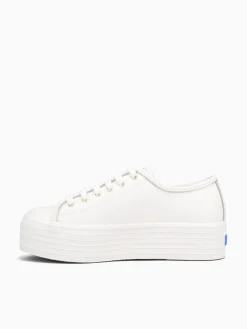 New Keds triple up gold leather White