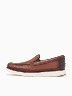 Online Florsheim tropic moc toe venetian chest lea Cognac