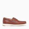 Sale Florsheim tropics moc toe boat chestnut lea Cognac