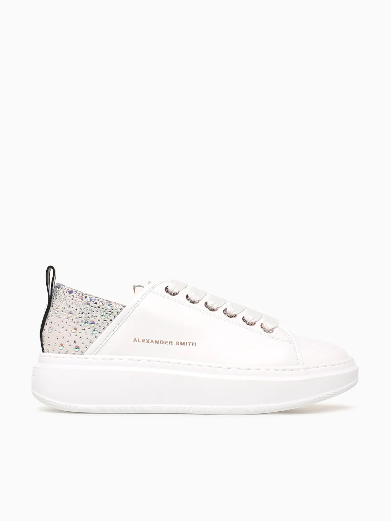 Fashion ALEXANDER SMITH wembley woman white iride azure leather White Pearl