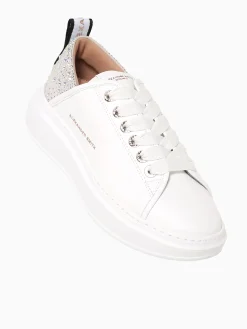Fashion ALEXANDER SMITH wembley woman white iride azure leather White Pearl