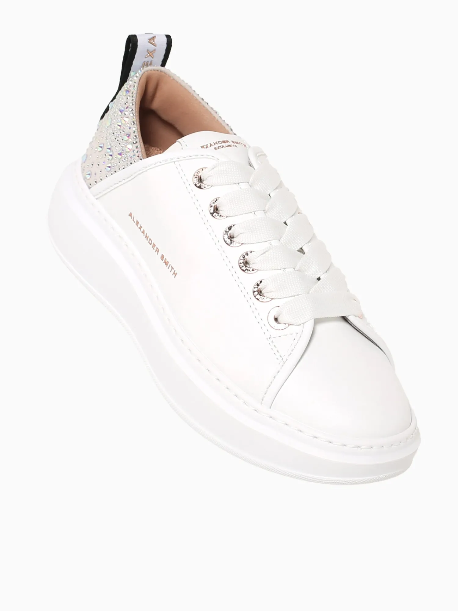 Fashion ALEXANDER SMITH wembley woman white iride azure leather White Pearl
