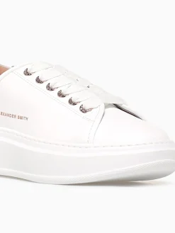 Fashion ALEXANDER SMITH wembley woman white iride azure leather White Pearl