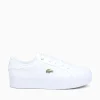 Discount Lacoste ziane platform wht gold leather White
