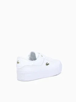 Discount Lacoste ziane platform wht gold leather White