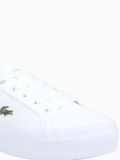 Discount Lacoste ziane platform wht gold leather White